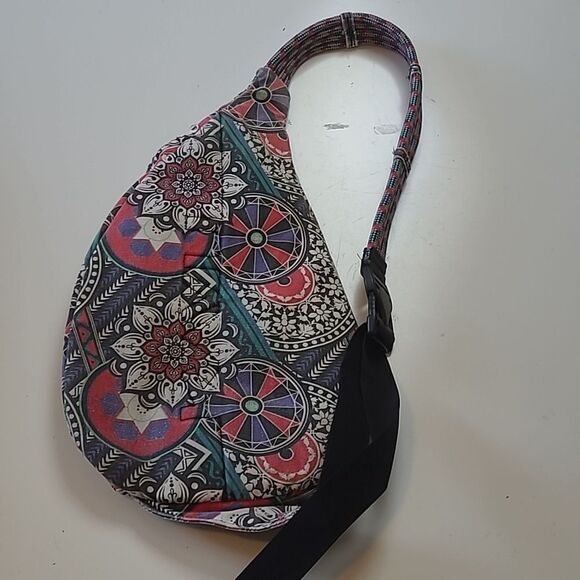 KAVU Southwest cotton sling backpack bag festival purse red purple black - Picture 4 of 9